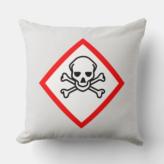 スカルとクロスボーンの危険度の記号 クッション (正面)
