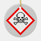 スカルとクロスボーンの危険度の記号 セラミックオーナメント (正面)