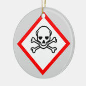スカルとクロスボーンの危険度の記号 セラミックオーナメント (左)