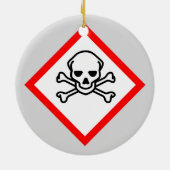 スカルとクロスボーンの危険度の記号 セラミックオーナメント (裏面)