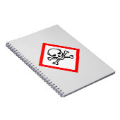 スカルとクロスボーンの危険度の記号 ノートブック (右側)