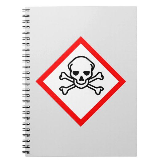 スカルとクロスボーンの危険度の記号 ノートブック (正面)