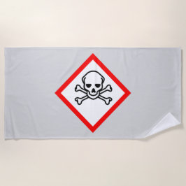 スカルとクロスボーンの危険度の記号 ビーチタオル