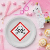 スカルとクロスボーンの危険度の記号 ペーパープレート (パーティー)