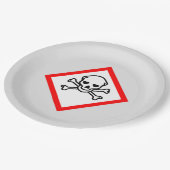 スカルとクロスボーンの危険度の記号 ペーパープレート (アングル)