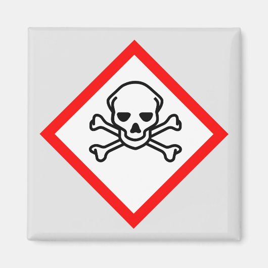 スカルとクロスボーンの危険度の記号 マグネット (正面)