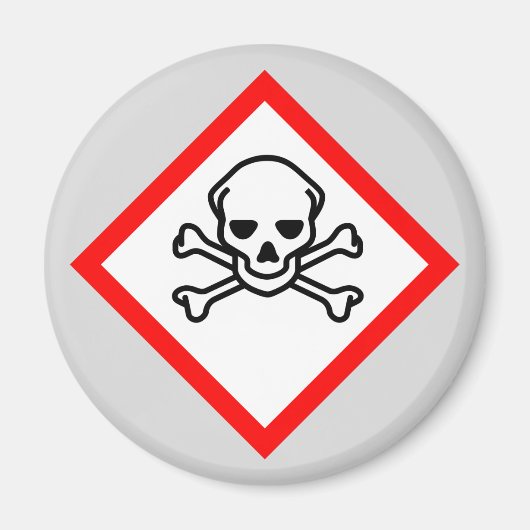 スカルとクロスボーンの危険度の記号 マグネット (正面)