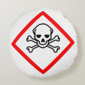 スカルとクロスボーンの危険度の記号 ラウンドクッション (裏面)