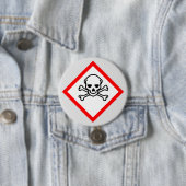 スカルとクロスボーンの危険度の記号 缶バッジ (インサイチュ)