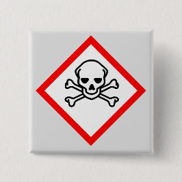 スカルとクロスボーンの危険度の記号 缶バッジ