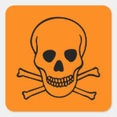 スカルとクロスボーンの危険 スクエアシール (正面)