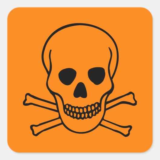 スカルとクロスボーンの危険 スクエアシール (正面)