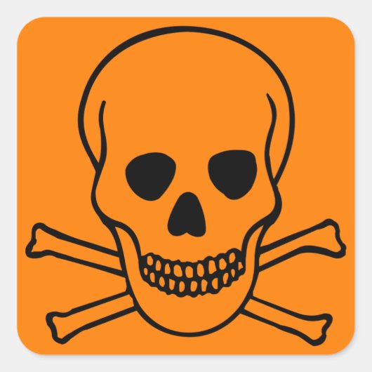 スカルとクロスボーンの危険 スクエアシール (正面)