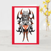 スカルとクロスボーンの部族パターンカード カード (黄色い花)