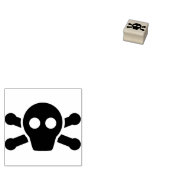 スカルとクロスボーンシルエットアートスタンプ ラバースタンプ (押印)