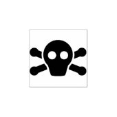 スカルとクロスボーンシルエットアートスタンプ ラバースタンプ (インプリント)