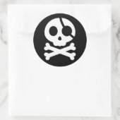 スカルとクロスボーンズのシール ラウンドシール (バッグ)