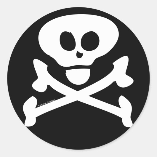 スカルとクロスボーンズのシール ラウンドシール (正面)