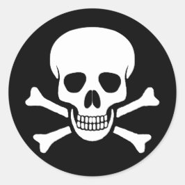 スカルとクロスボーンズのシール ラウンドシール