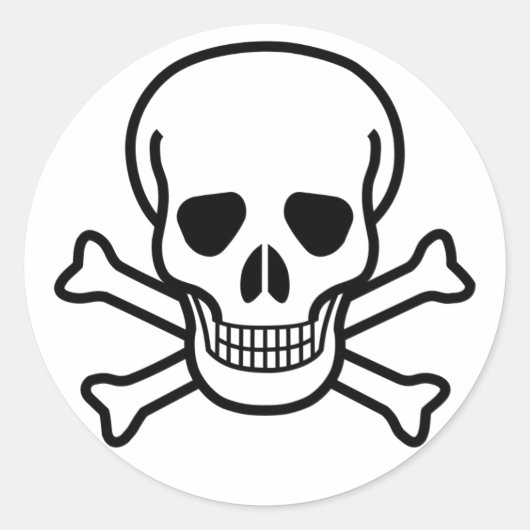 スカルとクロスボーンズのシール ラウンドシール (正面)