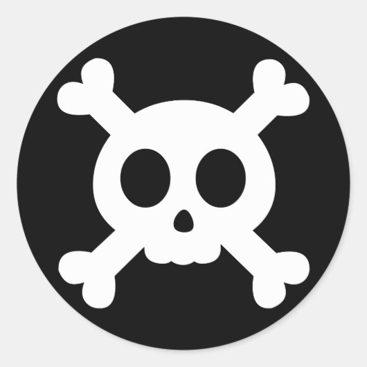 スカルとクロスボーンズのシール ラウンドシール (正面)