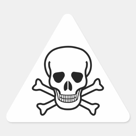 スカルとクロスボーンズのシール 三角形シール (正面)