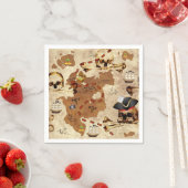 スカルとクロスボーンズの海賊の宝の地図 スタンダードカクテルナプキン (インサイチュ)