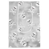 スカルとクロスボーンズグレー抱き枕 ミディアムペーパーバッグ (裏面)