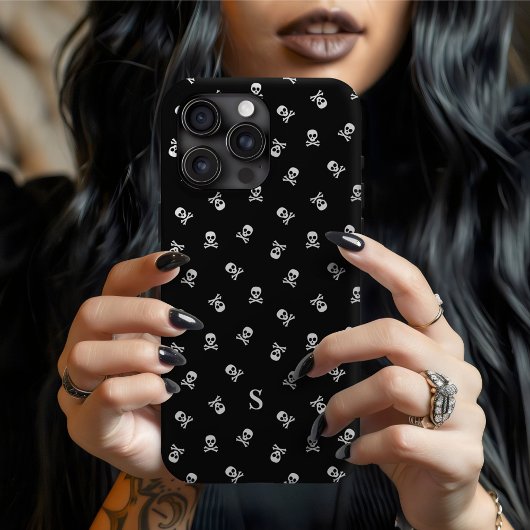 スカルとクロスボーンズモノグラムのハロウィーン Case-Mate iPhoneケース