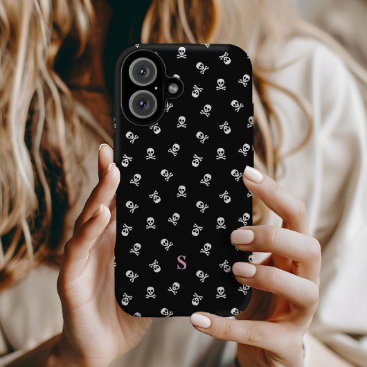 スカルとクロスボーンズモノグラムのハロウィーン Case-Mate iPhoneケース