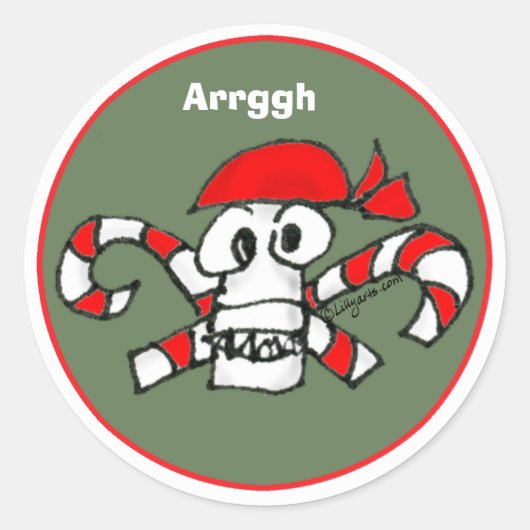 スカルとクロスボーンズ海賊封筒用シールシール ラウンドシール (正面)