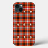 スカルとクロスボーンズ赤と黒の格子縞 Case-Mate iPhoneケース (裏面)
