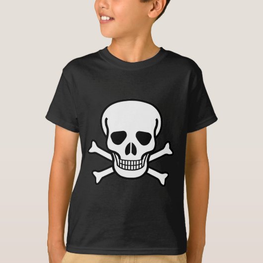 スカルとクロスボーンダークキッズ Tシャツ (正面)