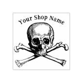 スカルとクロスボーンテンプレートスモールビジネス ラバースタンプ (インプリント)
