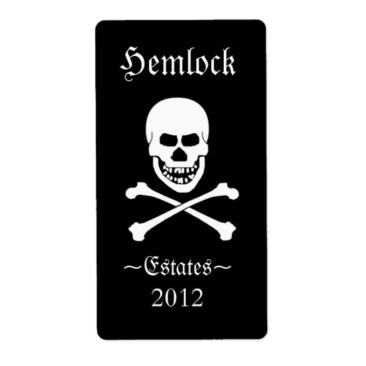 スカルとクロスボーンハロウィンおもしろいワインボトル ラベル (正面)