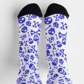 スカルとクロスボーンハロウィンシームレスパターン ソックス (上部)