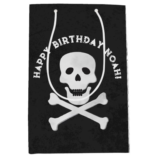 スカルとクロスボーンハロウィーン抱き枕 ミディアムペーパーバッグ