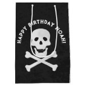 スカルとクロスボーンハロウィーン抱き枕 ミディアムペーパーバッグ (裏面)