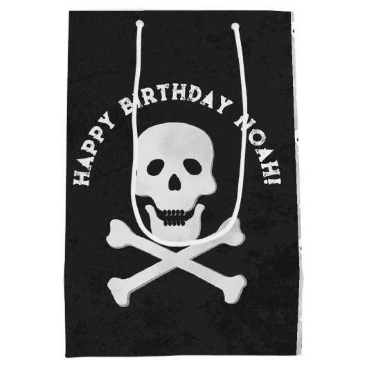 スカルとクロスボーンハロウィーン抱き枕 ミディアムペーパーバッグ (裏面)