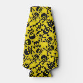 スカルとクロスボーンパターン ボトルクーラー (正面)