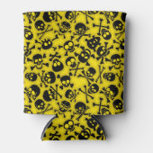 スカルとクロスボーンパターン 缶クーラー (正面)