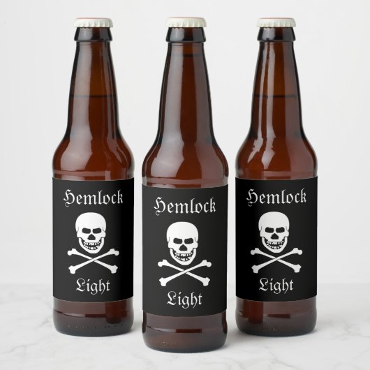 スカルとクロスボーンヘムロックライトハローウィンパーティ ビールラベル (ボトル)