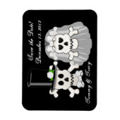 スカルとクロスボーン日付マグネットを保存 マグネット (縦)