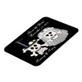 スカルとクロスボーン日付マグネットを保存 マグネット (左側)