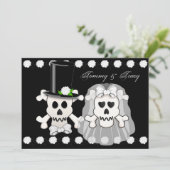 スカルとクロスボーン結婚式招待状 招待状 (スタンド正面)