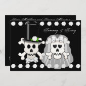スカルとクロスボーン結婚式招待状 招待状 (正面/裏面)
