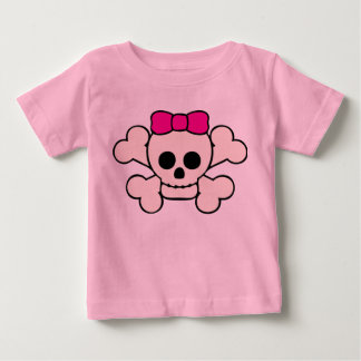 スカルとクロスボーン長袖 ベビーTシャツ