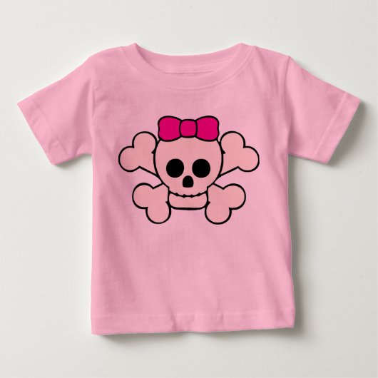 スカルとクロスボーン長袖 ベビーTシャツ (正面)
