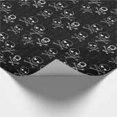 スカルとクロスボーン黒 ラッピングペーパー (角)