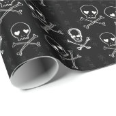 スカルとクロスボーン黒 ラッピングペーパー (ロールコーナー)